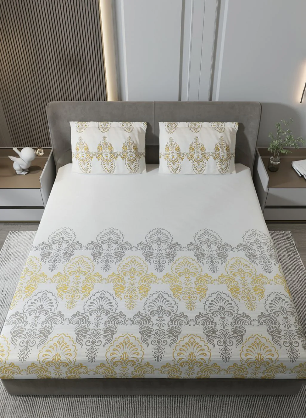 144TC Pure Cotton King Bedsheet with 2 Pillow Covers - Image 3