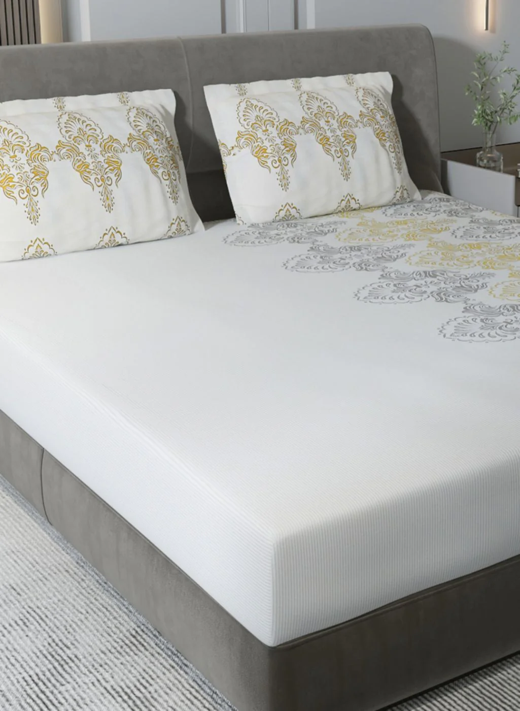 144TC Pure Cotton King Bedsheet with 2 Pillow Covers - Image 4
