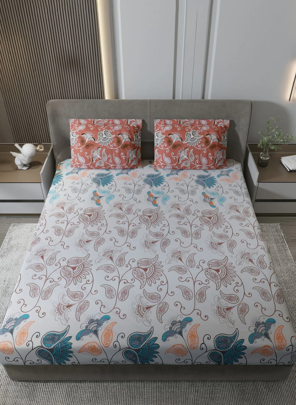 144TC Pure Cotton King Bedsheet with 2 Pillow Covers - Image 3