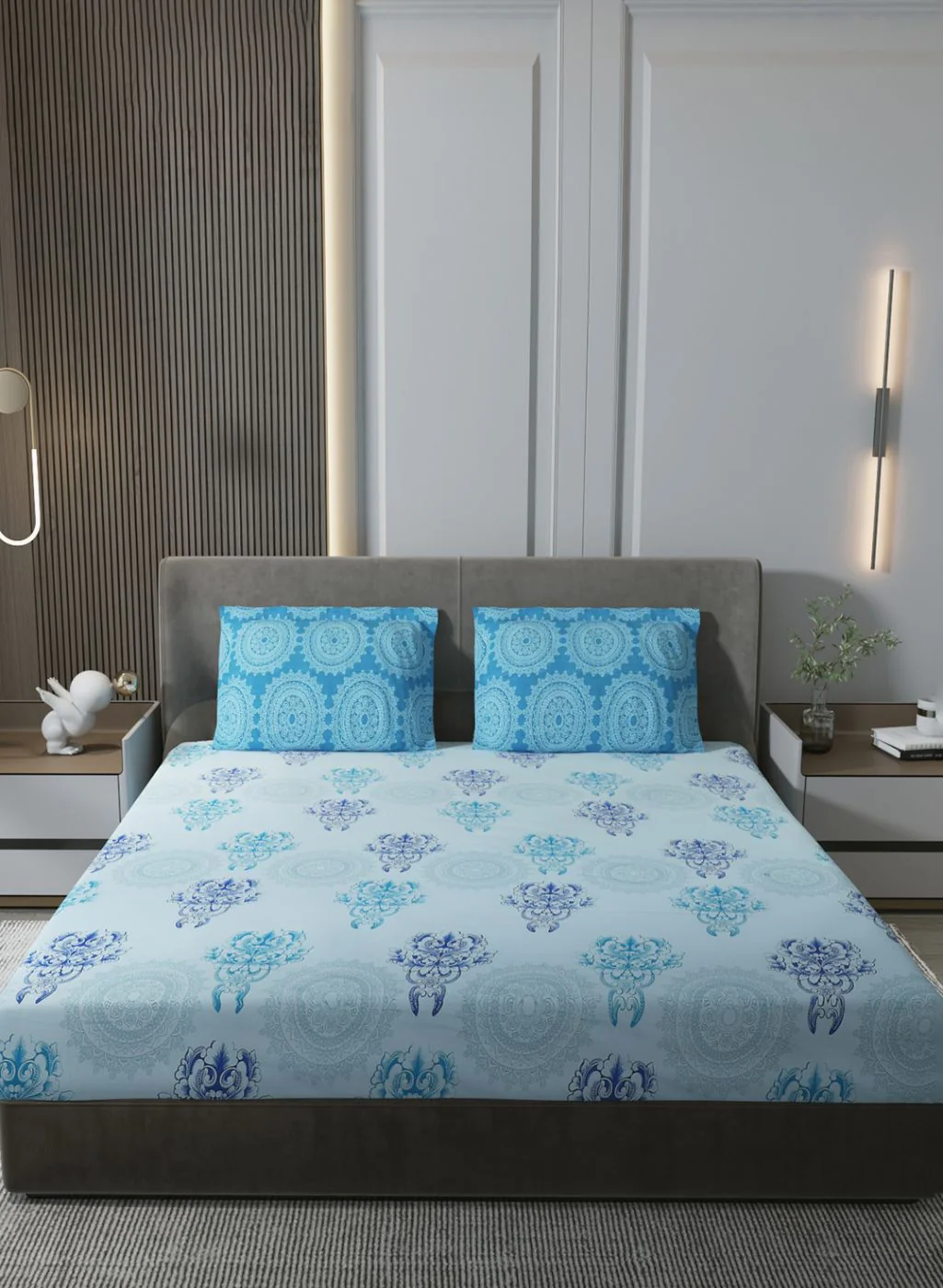 144TC Pure Cotton King Bedsheet with 2 Pillow Covers - Image 2