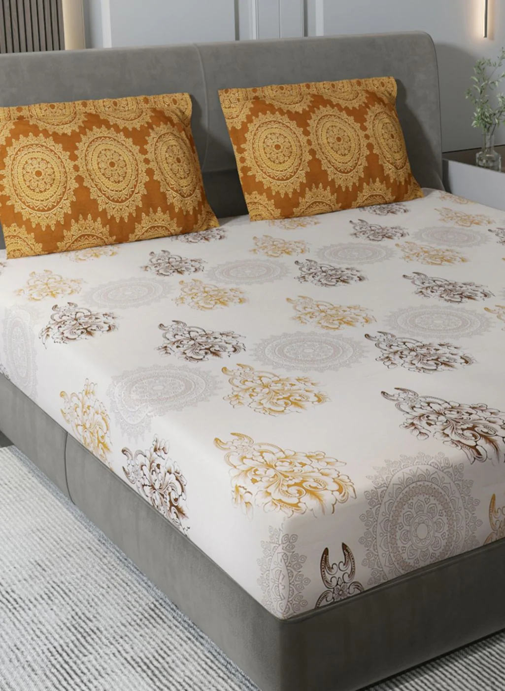 144TC Pure Cotton King Bedsheet with 2 Pillow Covers - Image 4