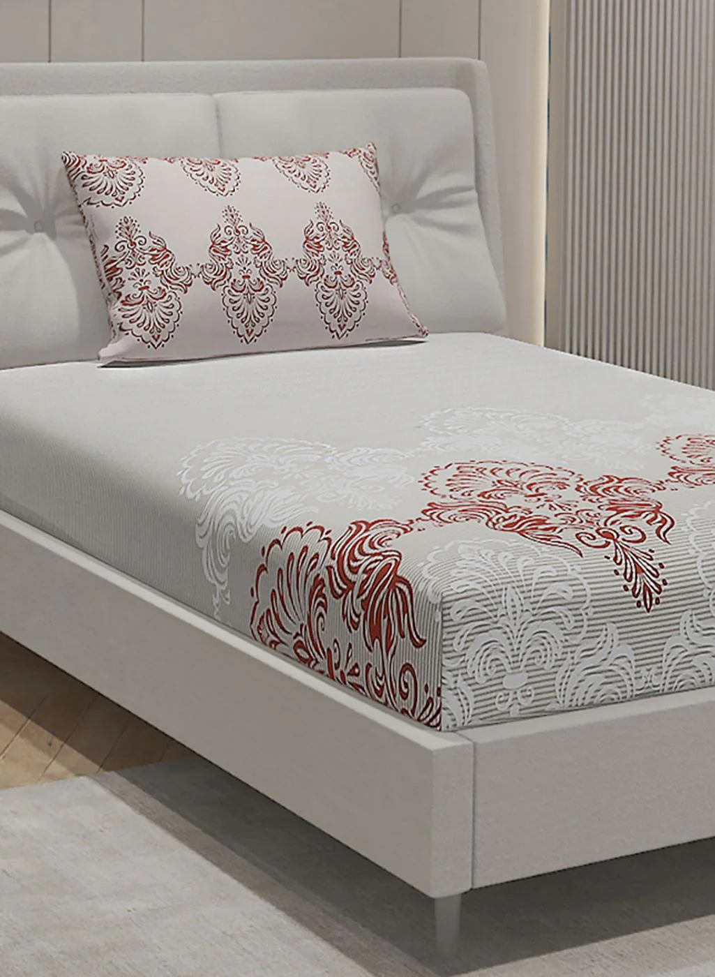 144TC Pure Cotton Single Bedsheet with 1 Pillow Covers - Image 4