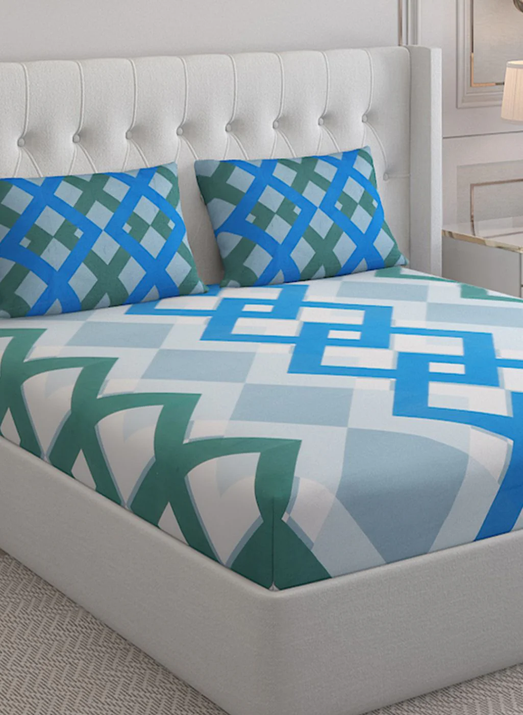 152TC Pure Cotton King Bedsheet with 2 Pillow Covers - Image 4