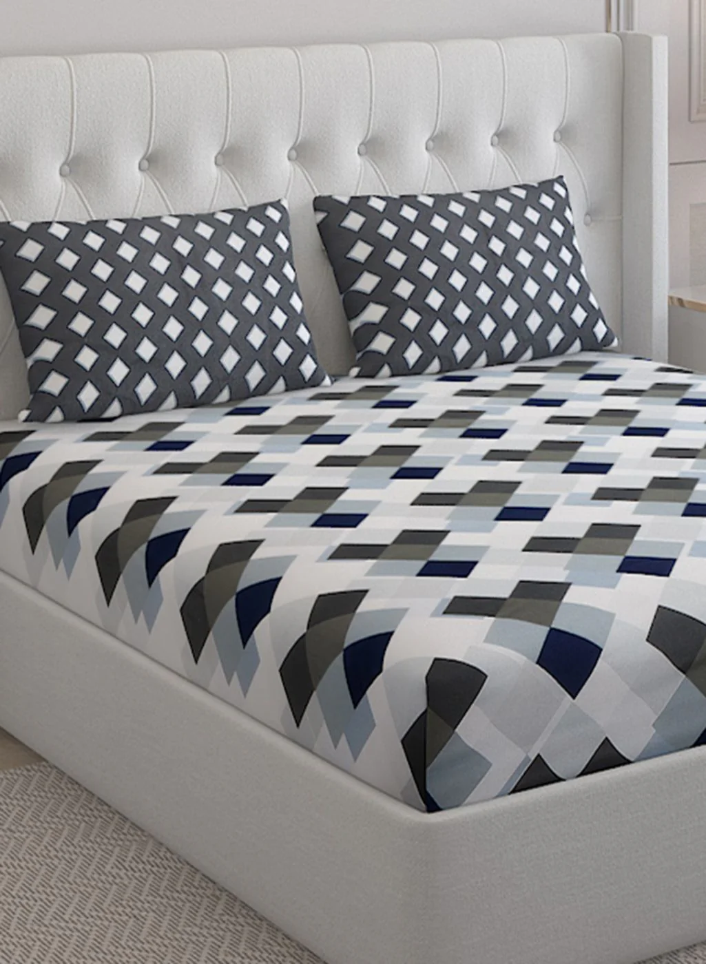 152TC Pure Cotton King Bedsheet with 2 Pillow Covers - Image 4