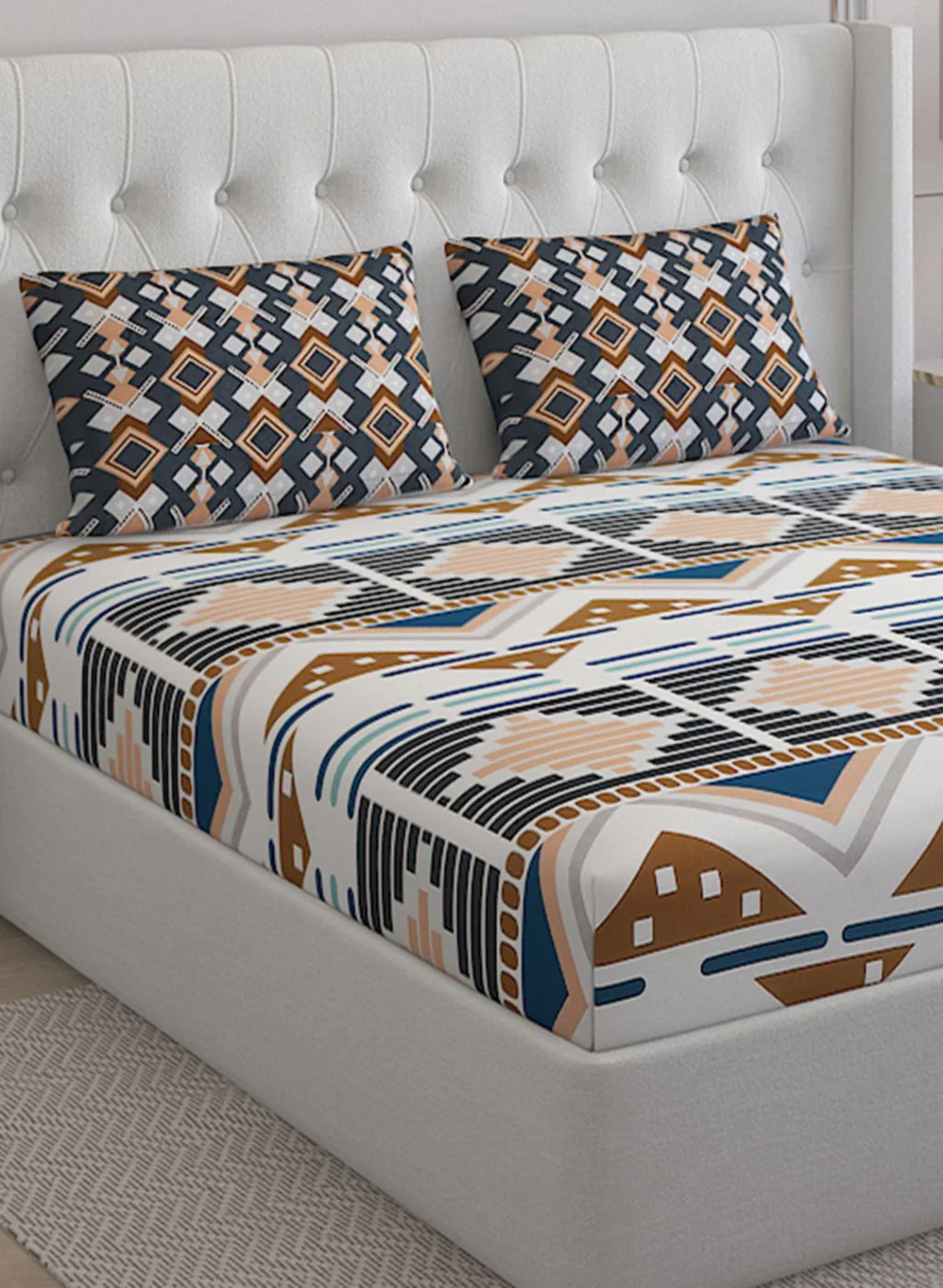 152TC Pure Cotton King Bedsheet with 2 Pillow Covers - Image 4