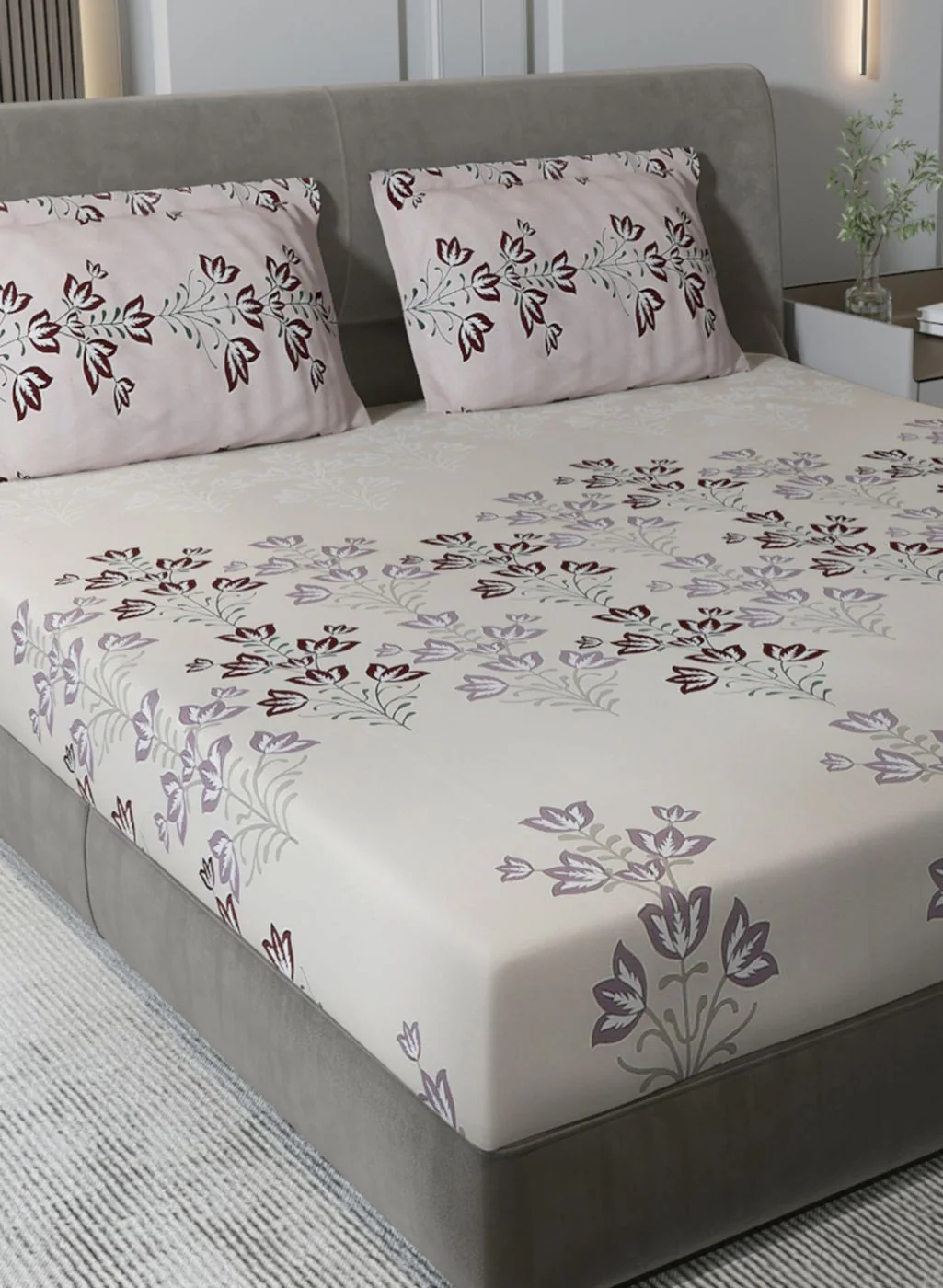 180TC Pure Cotton King Bedsheet with 2 Pillow Covers - Image 4