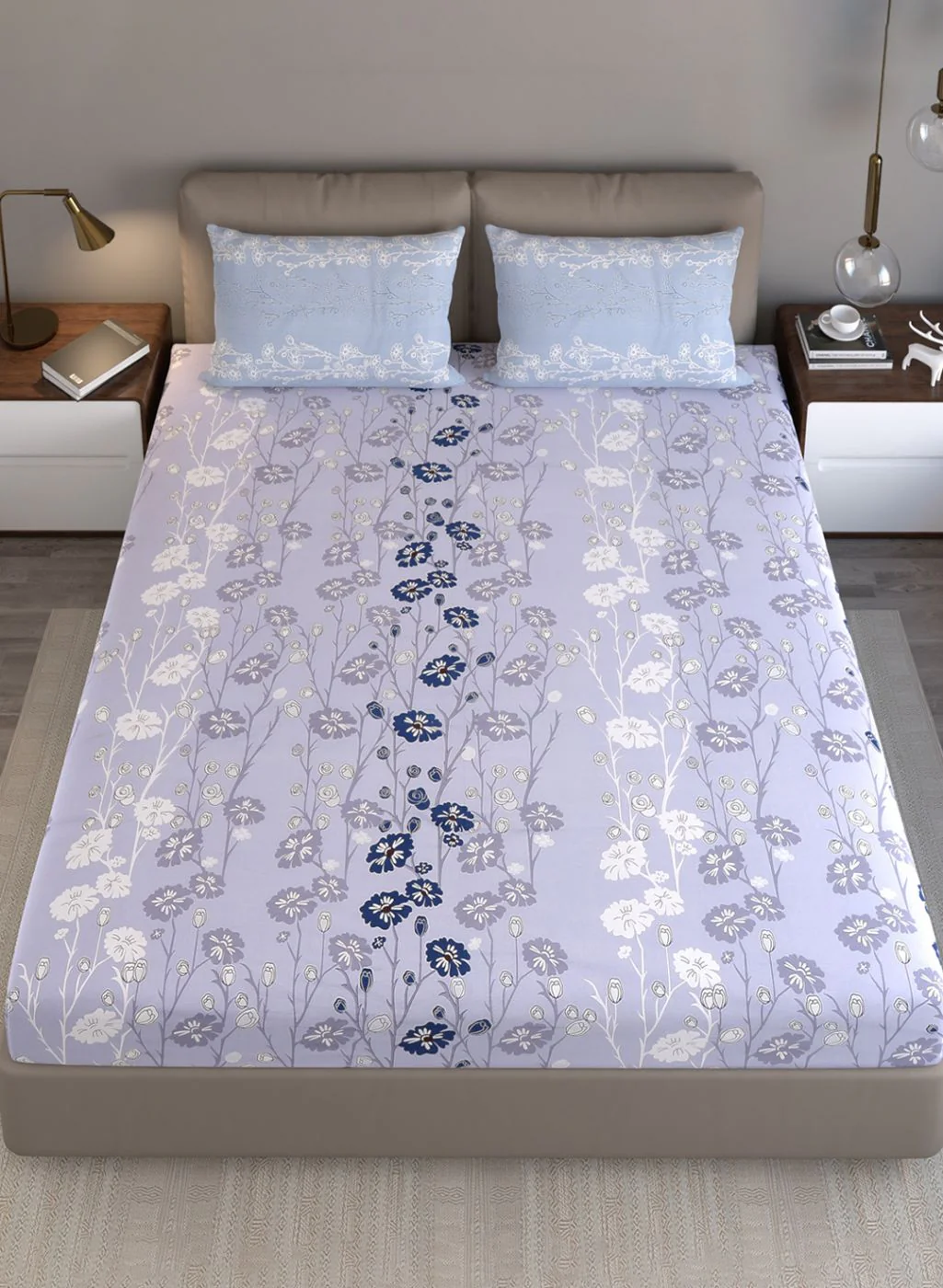 180TC Pure Cotton King Bedsheet with 2 Pillow Covers - Image 3