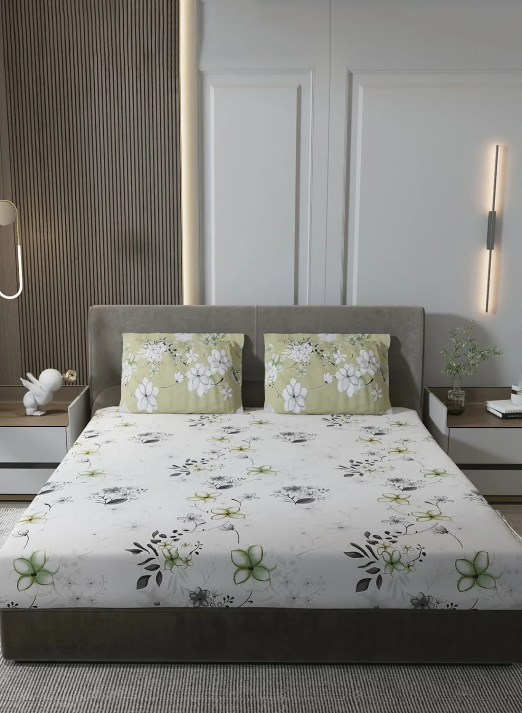 180TC Pure Cotton King Bedsheet with 2 Pillow Covers - Image 2
