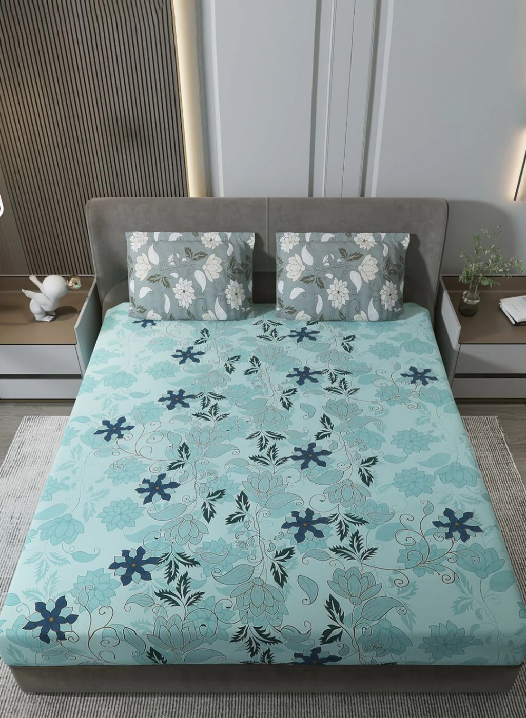 180TC Pure Cotton King Bedsheet with 2 Pillow Covers - Image 3