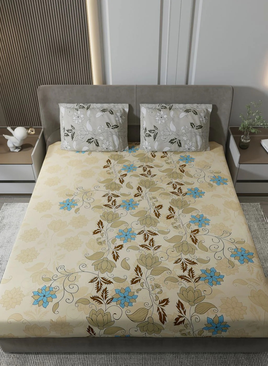 180TC Pure Cotton King Bedsheet with 2 Pillow Covers - Image 3
