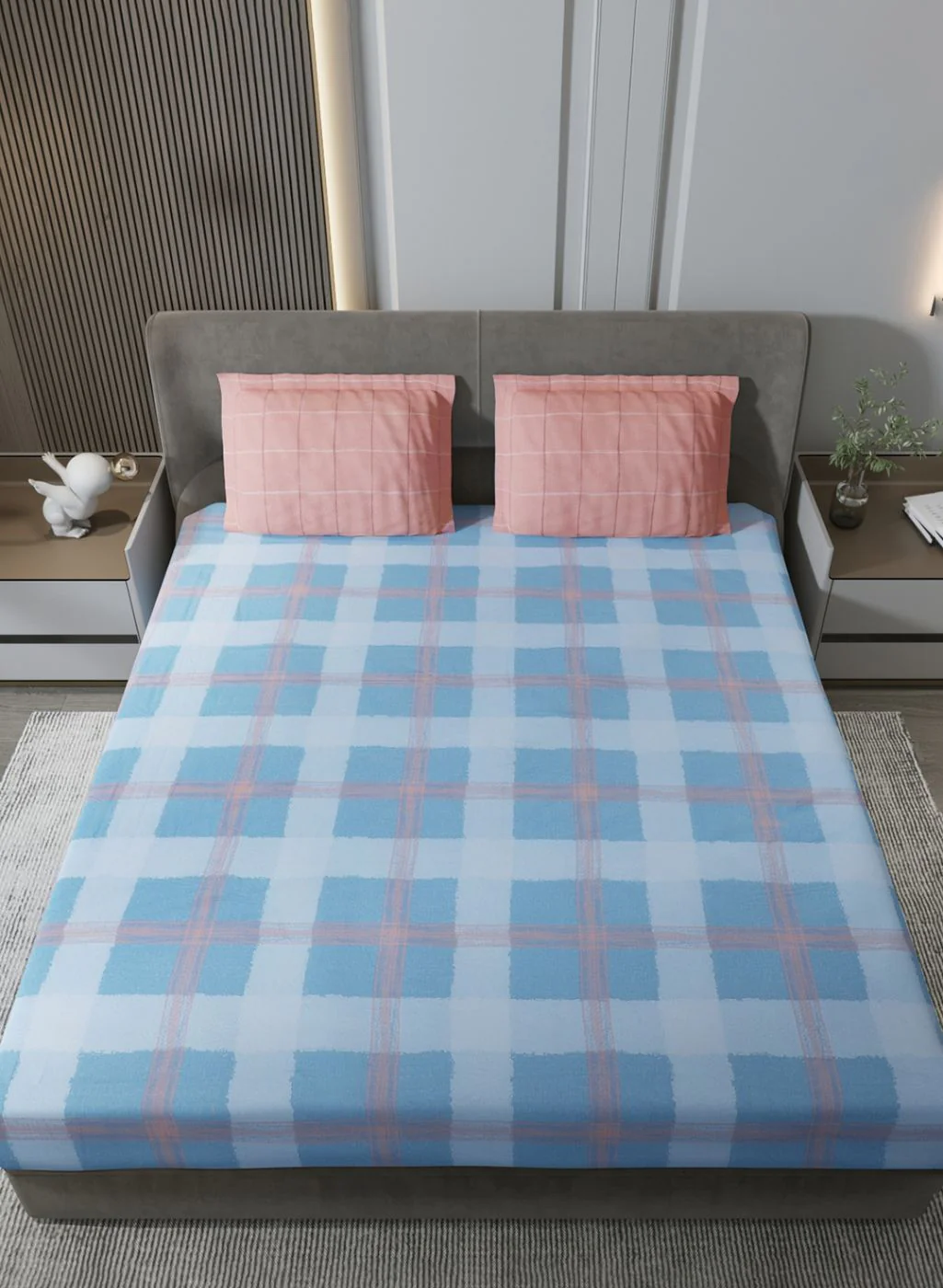 200TC Pure Cotton King Bedsheet with 2 Pillow Covers - Image 3