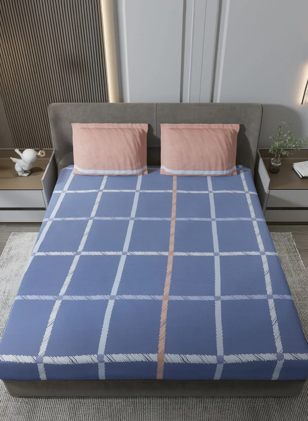 200TC Pure Cotton King Bedsheet with 2 Pillow Covers - Image 3