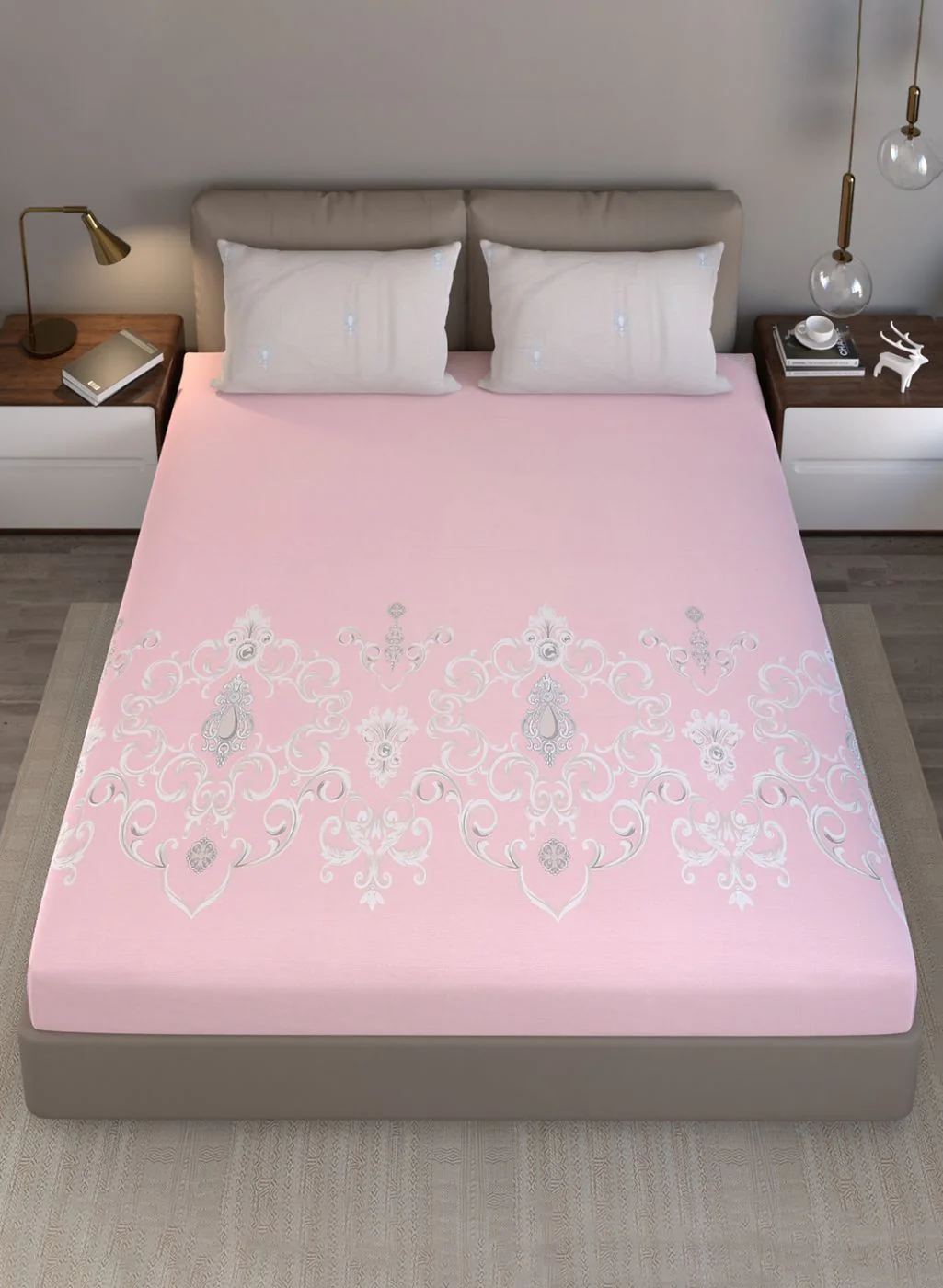 200TC Pure Cotton Queen Bedsheet with 2 Pillow Covers - Image 3