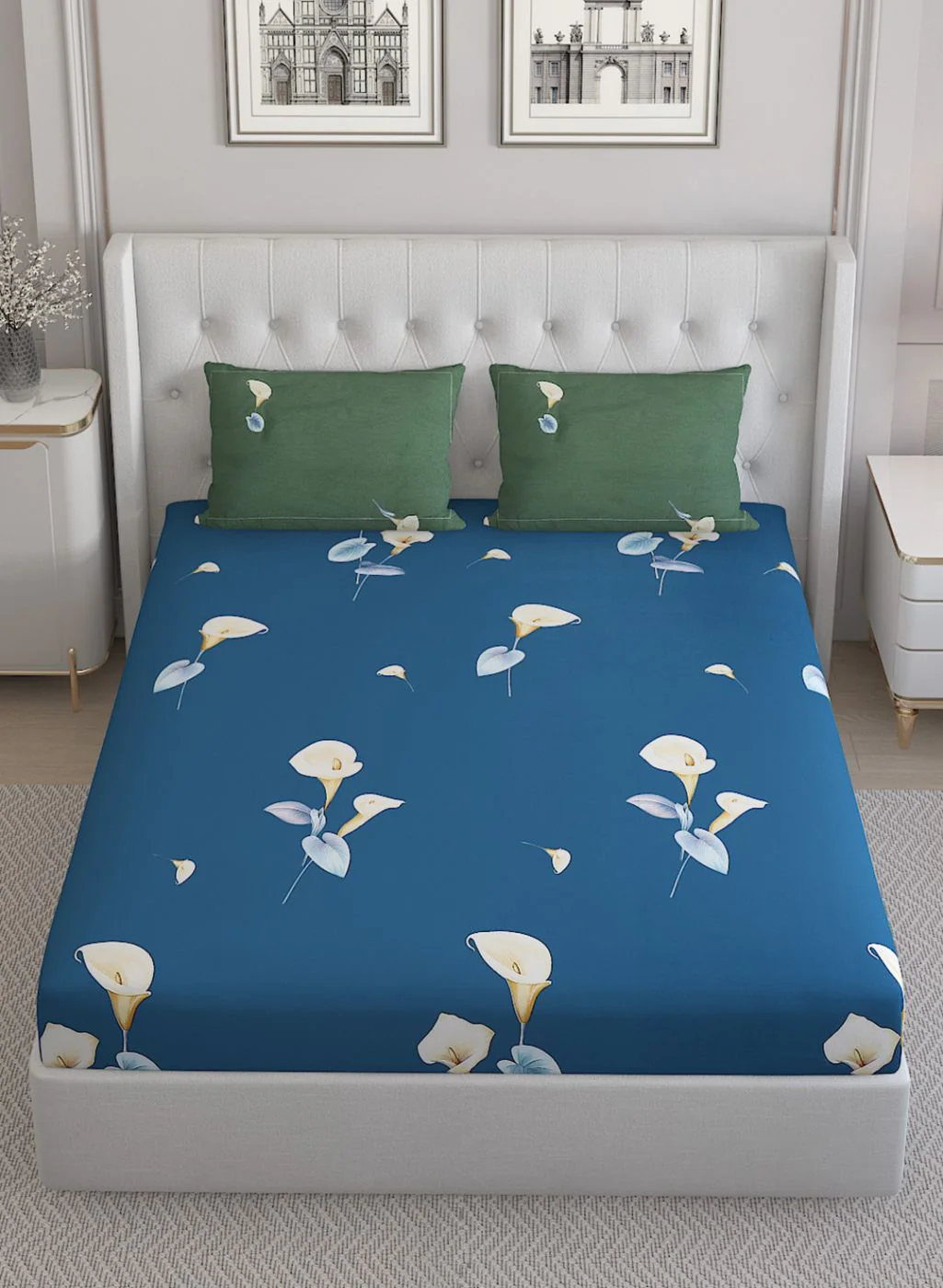 200TC Pure Cotton Queen Bedsheet with 2 Pillow Covers - Image 3