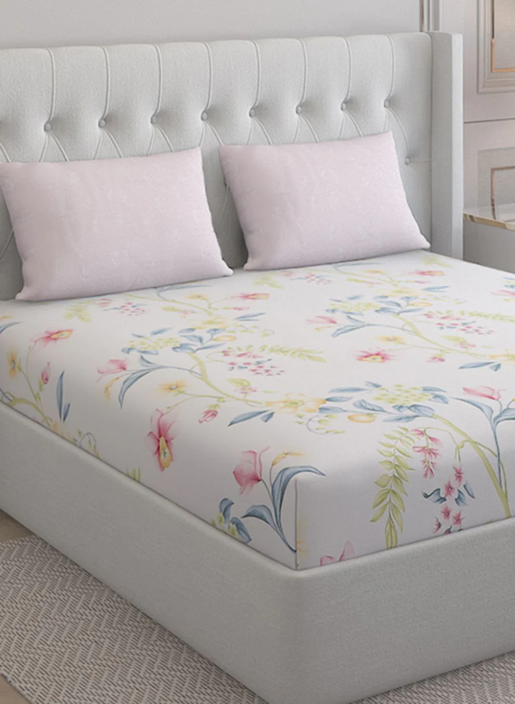 200TC Pure Cotton Queen Bedsheet with 2 Pillow Covers - Image 4