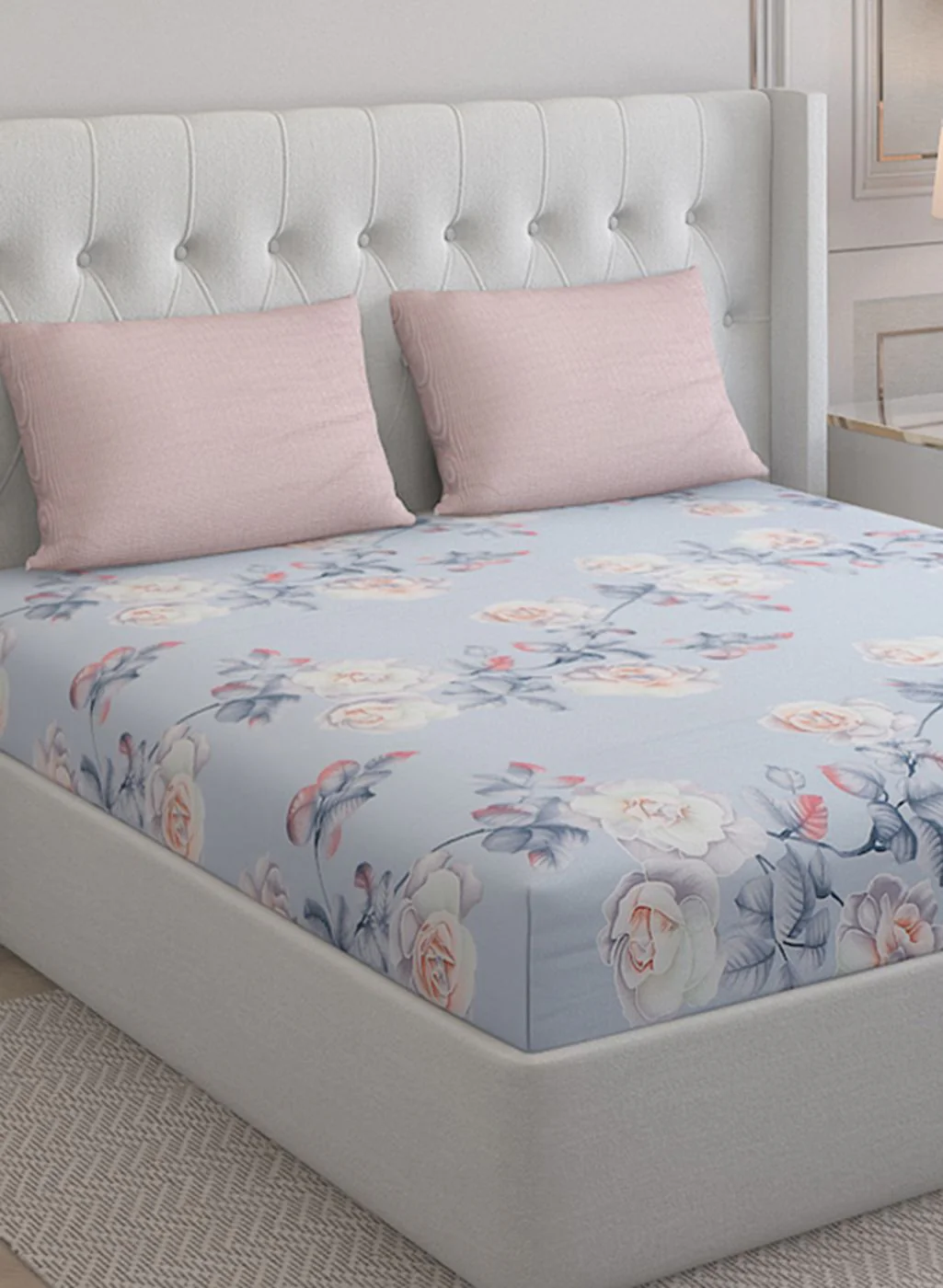 200TC Pure Cotton Queen Bedsheet with 2 Pillow Covers - Image 4