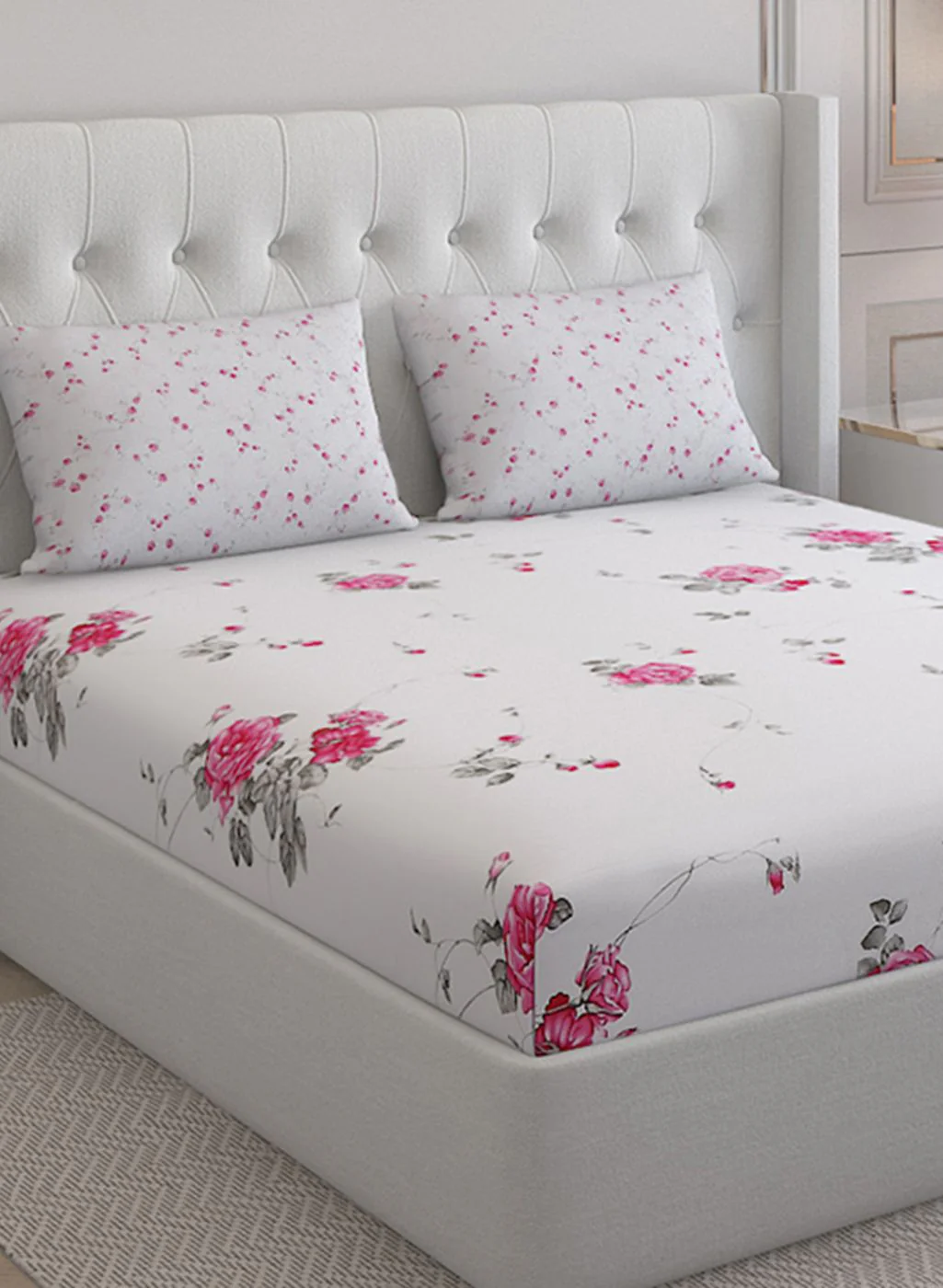 200TC Pure Cotton Queen Bedsheet with 2 Pillow Covers - Image 4