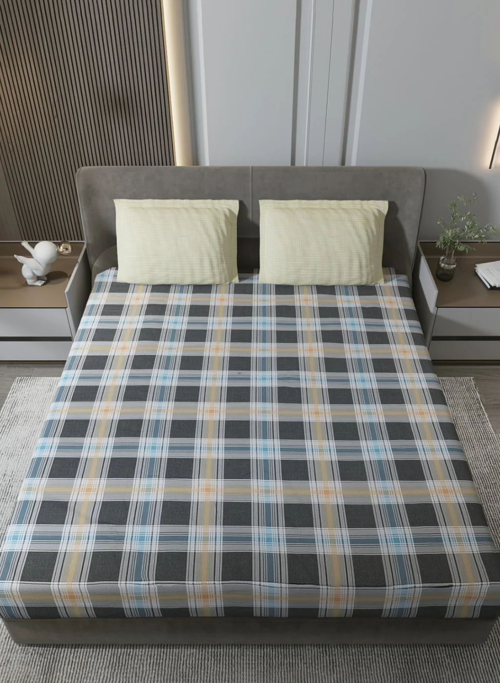 200TC Pure Cotton Queen Bedsheet with 2 Pillow Covers - Image 3
