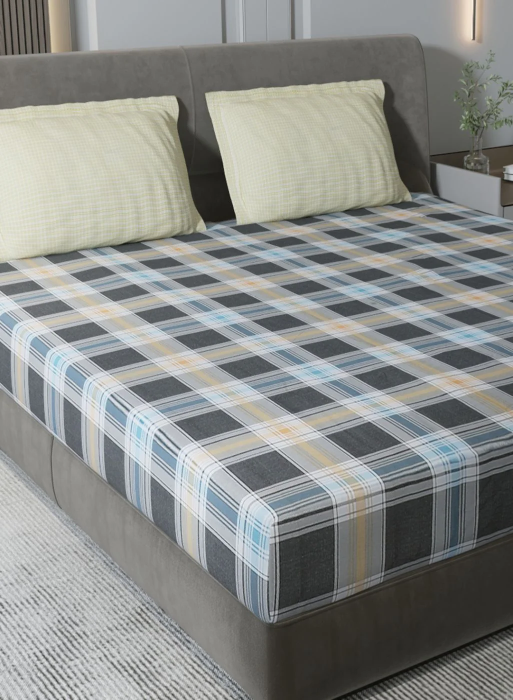 200TC Pure Cotton Queen Bedsheet with 2 Pillow Covers - Image 4