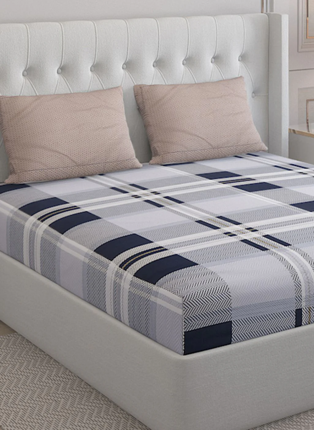 200TC Pure Cotton Queen Bedsheet with 2 Pillow Covers - Image 4