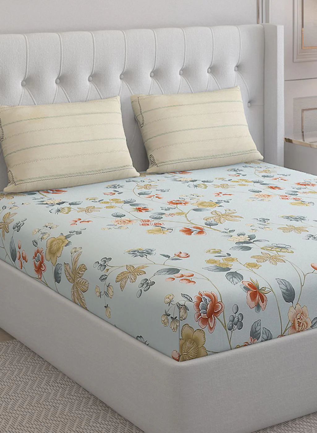 200TC Pure Cotton Queen Bedsheet with 2 Pillow Covers - Image 4