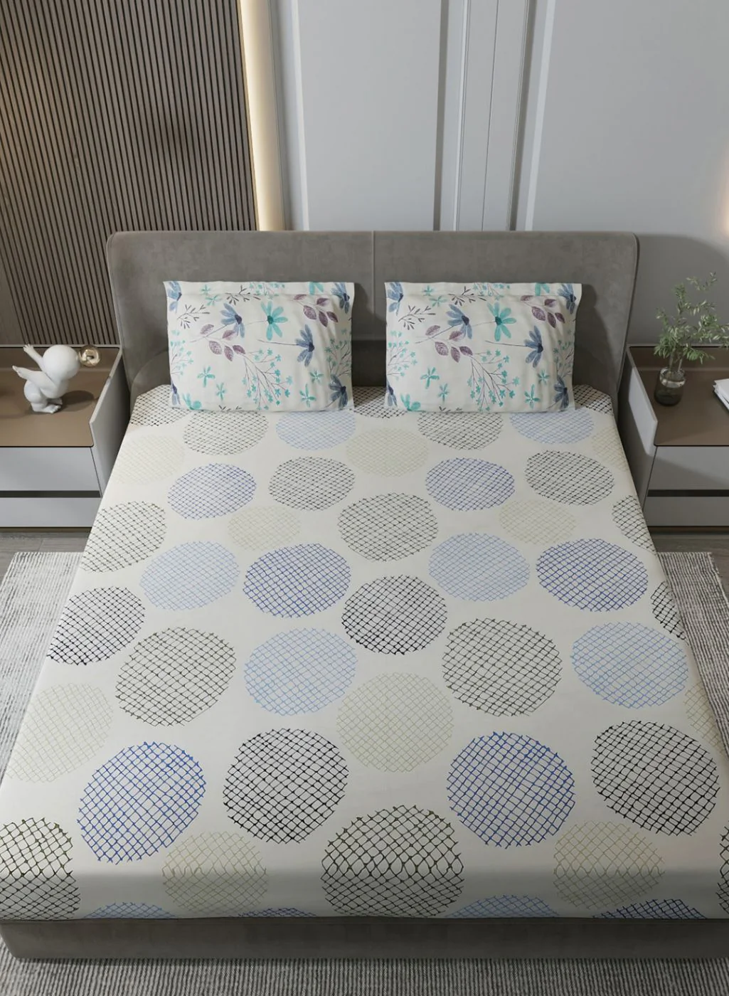 210TC Pure Cotton King Bedsheet with 2 Pillow Covers - Image 2