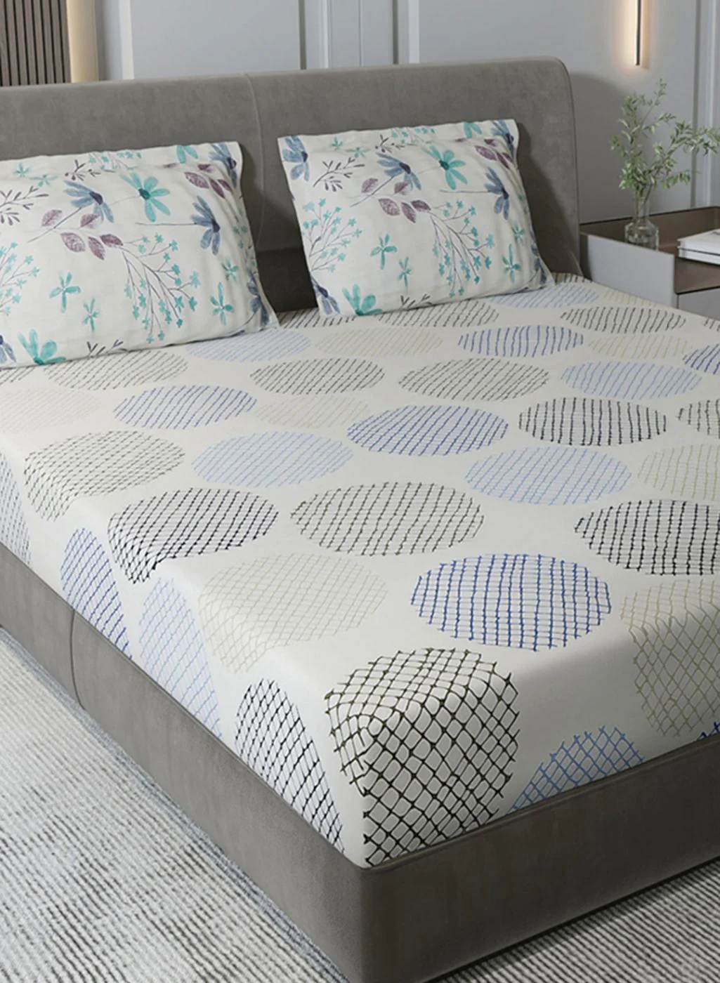 210TC Pure Cotton King Bedsheet with 2 Pillow Covers - Image 3