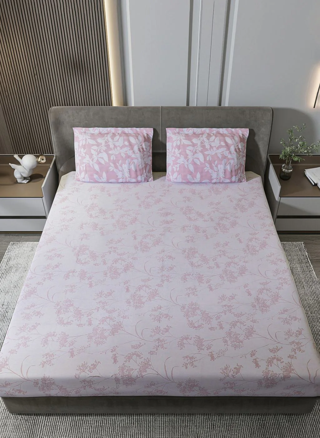 210TC Pure Cotton King Bedsheet with 2 Pillow Covers - Image 3