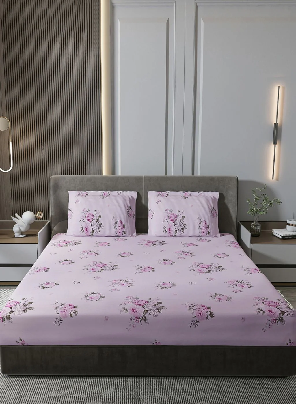 210TC Pure Cotton King Bedsheet with 2 Pillow Covers - Image 2