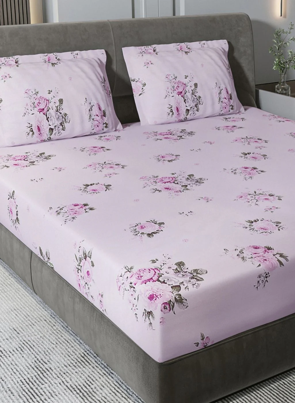 210TC Pure Cotton King Bedsheet with 2 Pillow Covers - Image 4