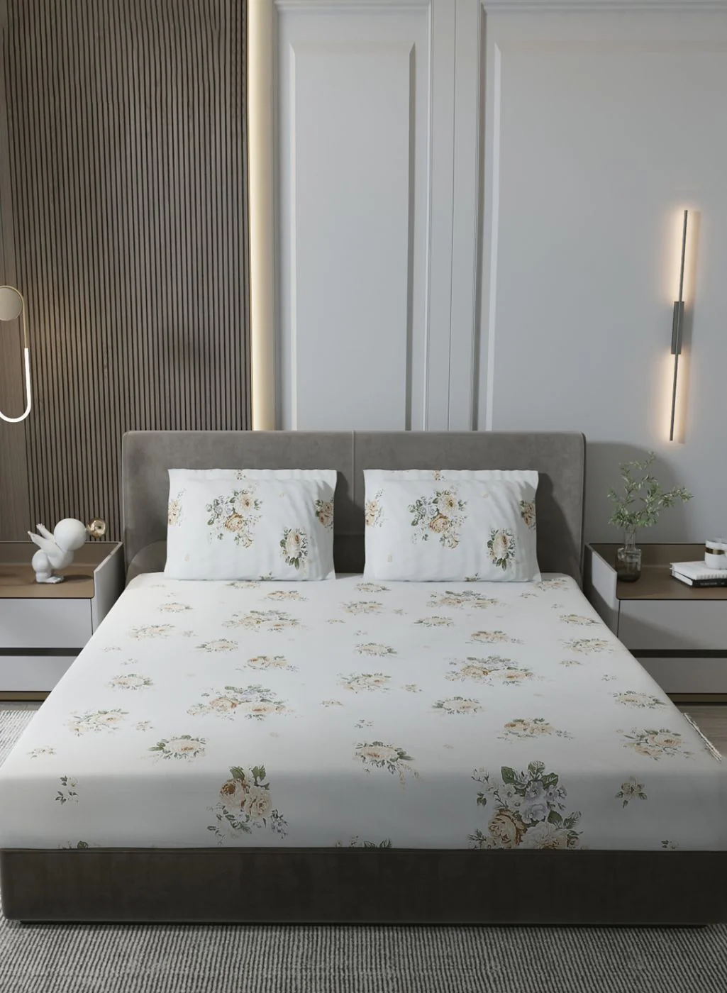 210TC Pure Cotton King Bedsheet with 2 Pillow Covers - Image 2