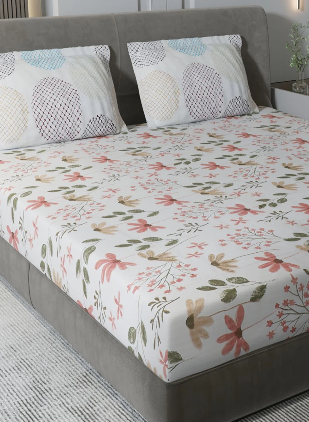 210TC Pure Cotton King Bedsheet with 2 Pillow Covers - Image 4