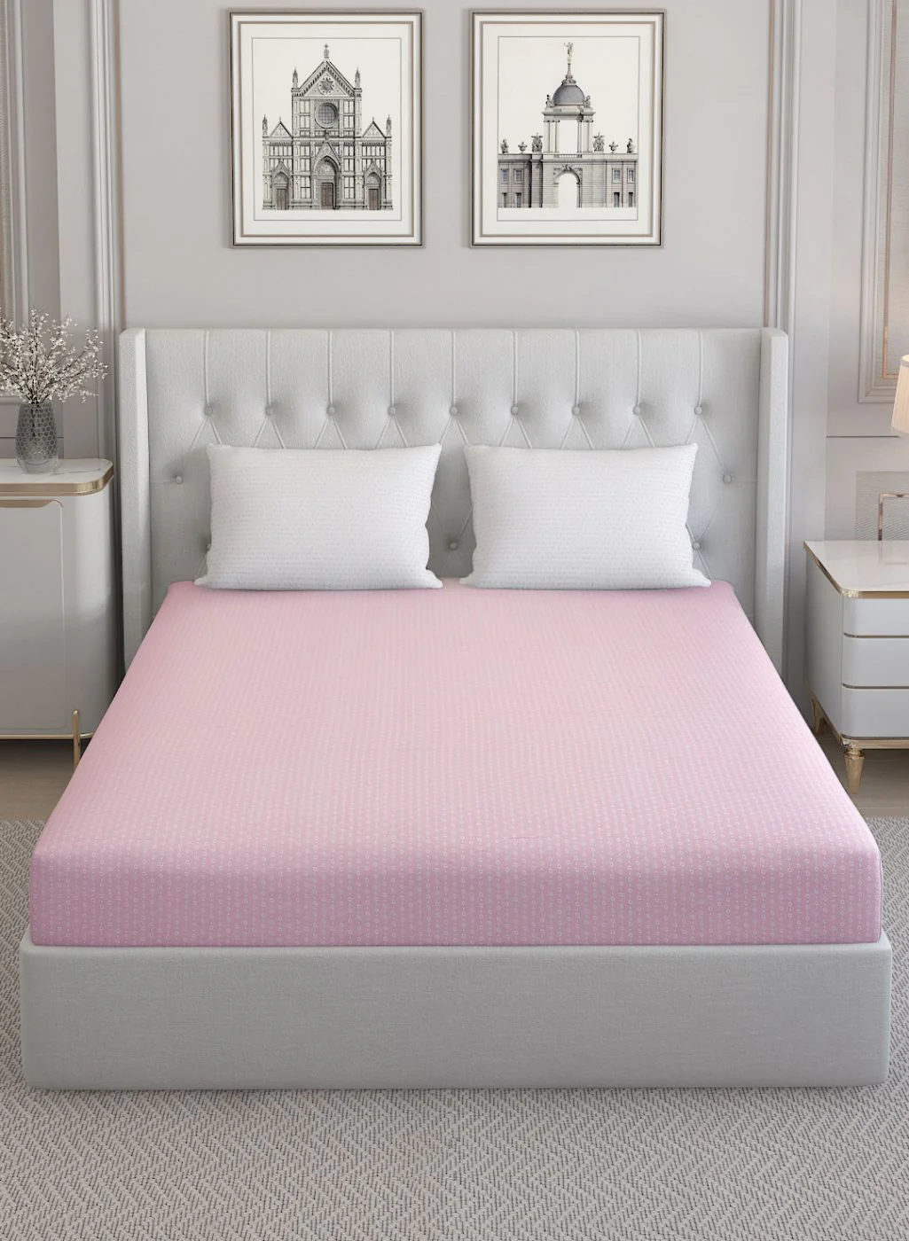 210TC Pure Cotton Queen Bedsheet with 2 Pillow Covers - Image 3