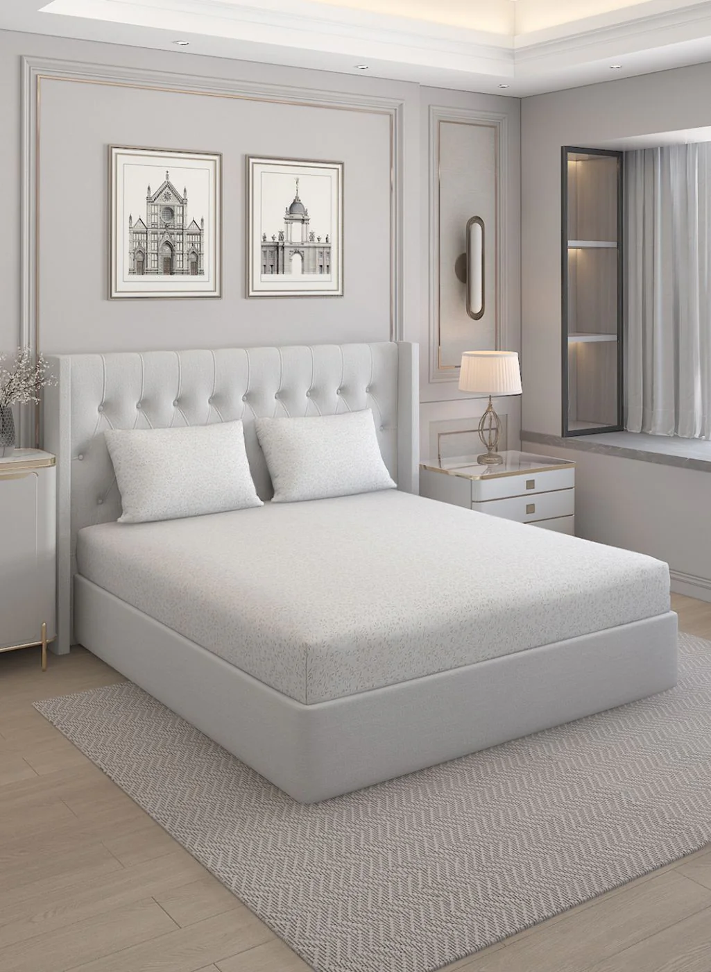 210TC Pure Cotton Queen Bedsheet with 2 Pillow Covers - Image 2