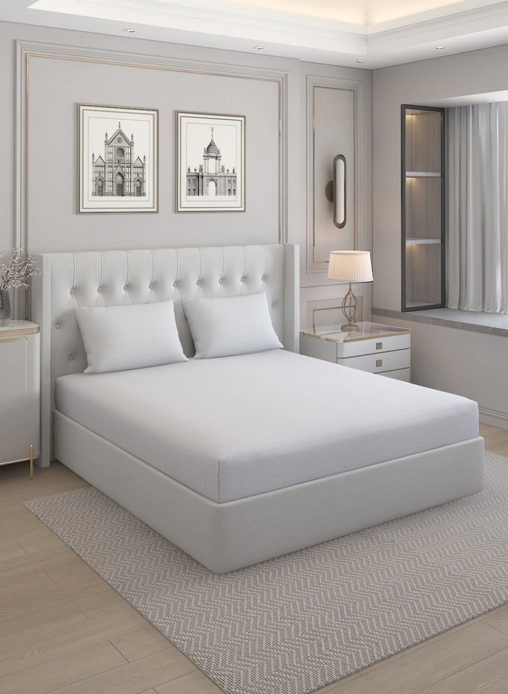 210TC Pure Cotton Queen Bedsheet with 2 Pillow Covers - Image 2