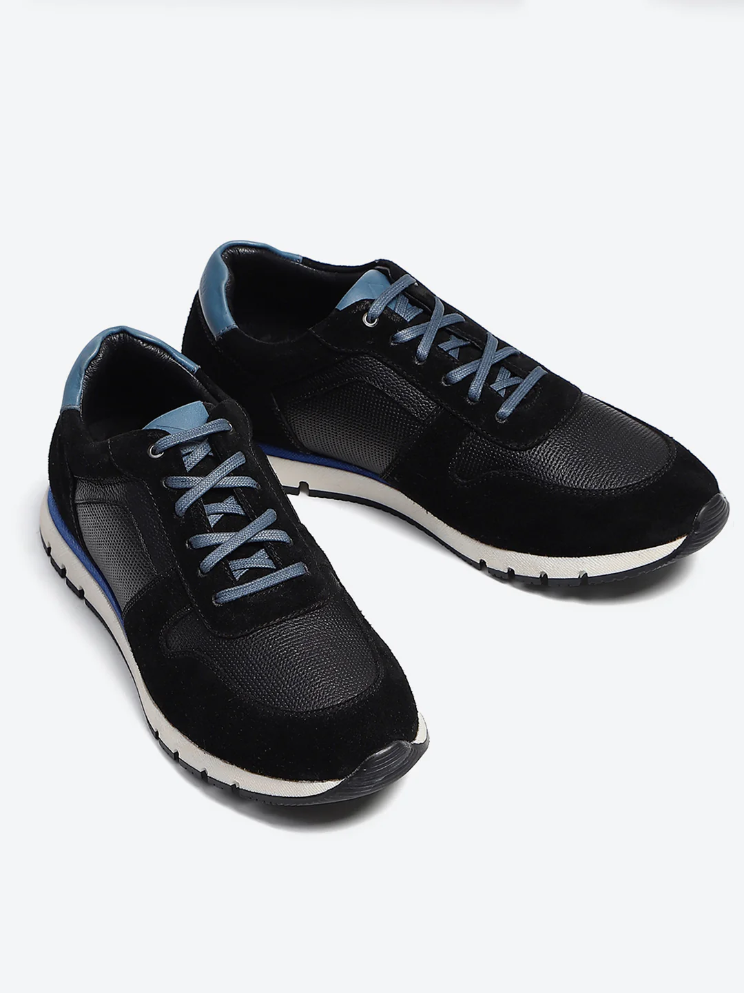 Monte Carlo Black Leather Classic Retro Vintage Casual Lifestyle Trainer Lace-Up Sneakers for Men - Image 7
