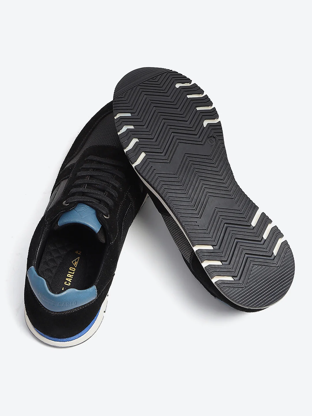 Monte Carlo Black Leather Classic Retro Vintage Casual Lifestyle Trainer Lace-Up Sneakers for Men - Image 9