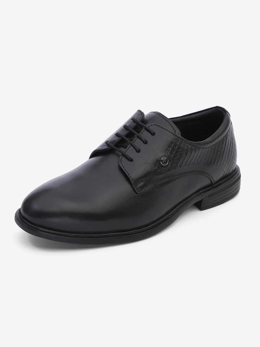 Monte Carlo Black Polished Finish Formal & Business Lace Up Style Derby Dress Shoes for Men - Image 3