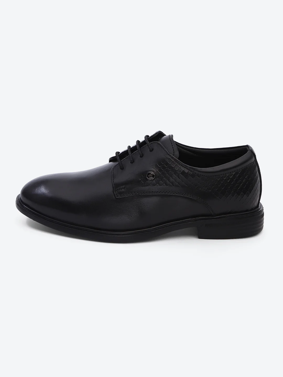 Monte Carlo Black Polished Finish Formal & Business Lace Up Style Derby Dress Shoes for Men - Image 4