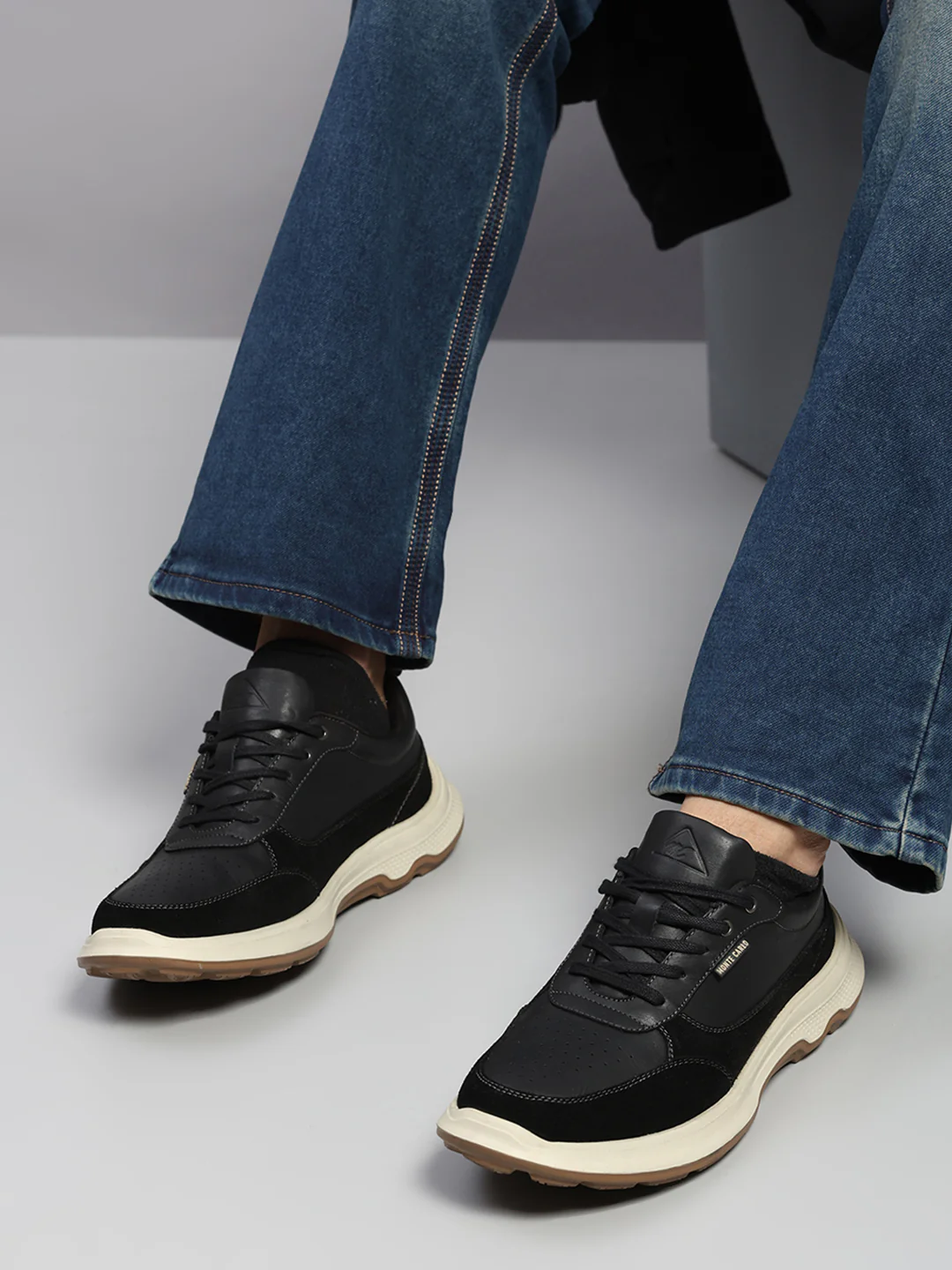 Monte Carlo Black & Taupe Comfort Casual Sneakers for Men - Image 10