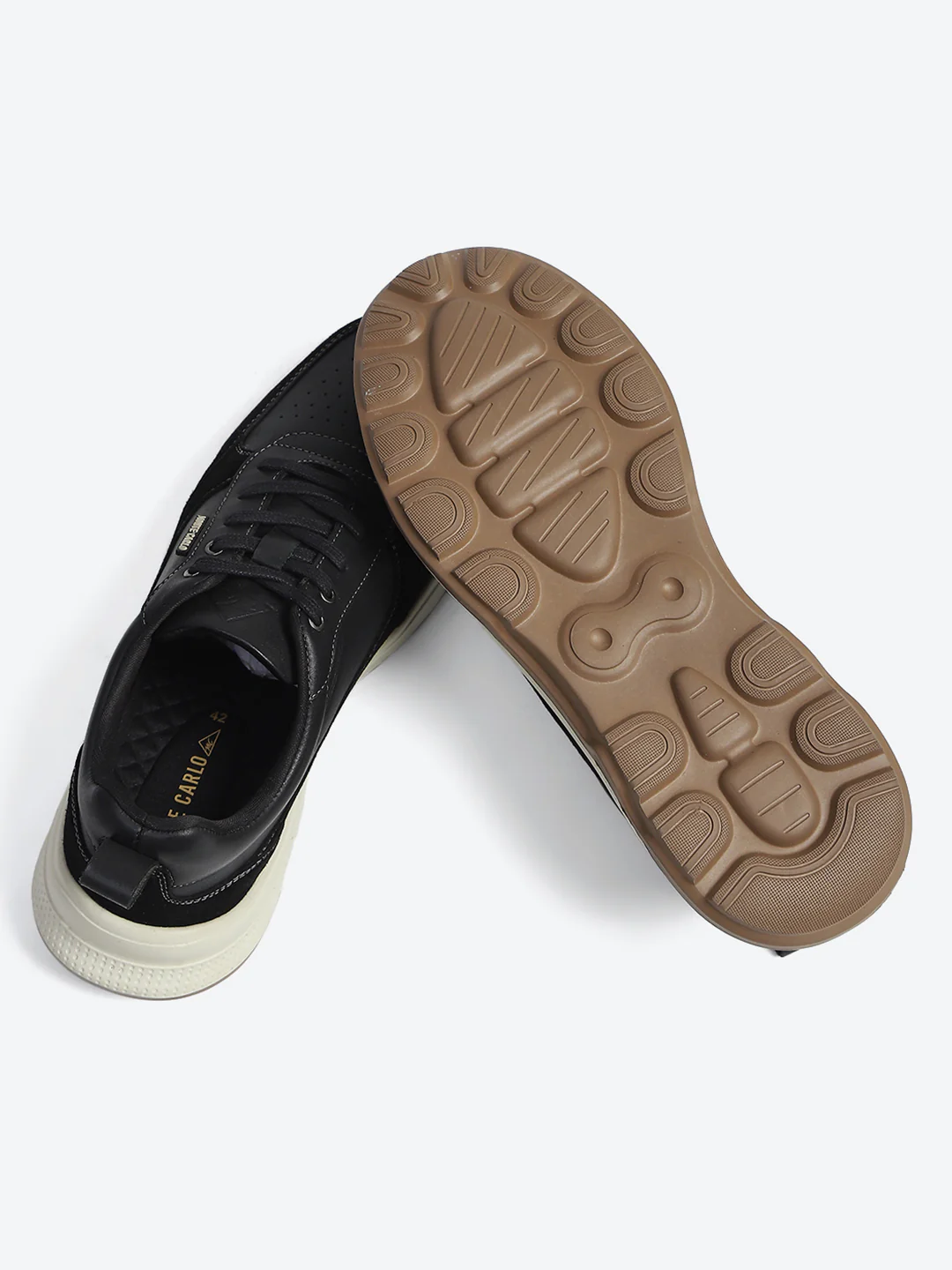 Monte Carlo Black & Taupe Comfort Casual Sneakers for Men - Image 8