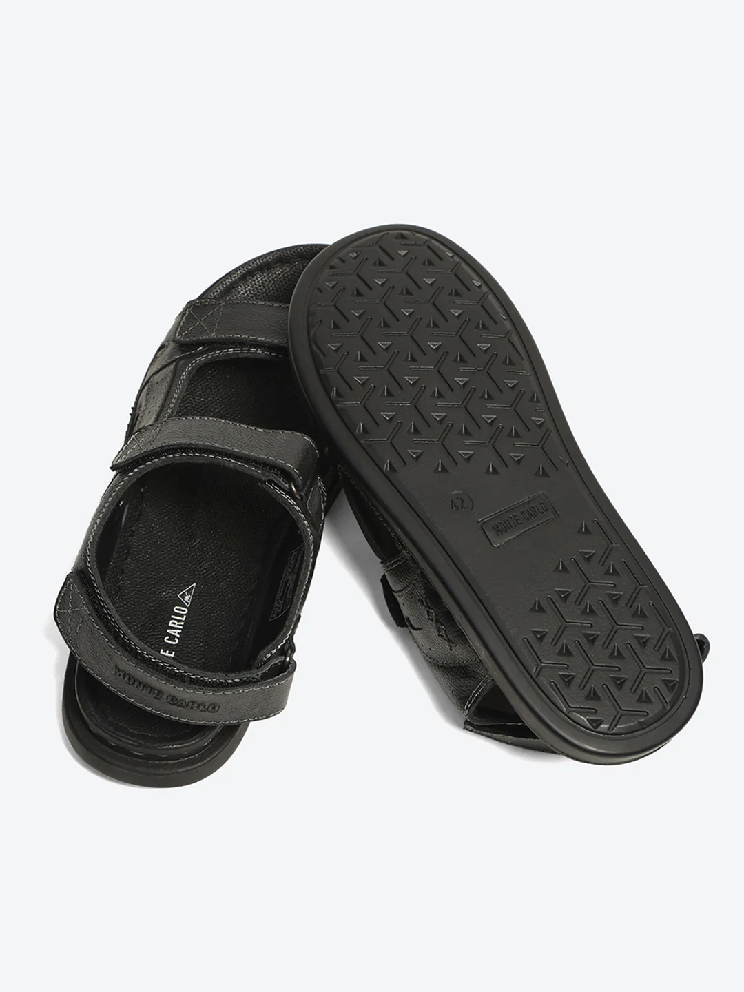 Monte Carlo Black Velcro Adjustable Sporty Look I Daily Use Walking & Outdoor I Casual Floater Sandals for Men - Image 5