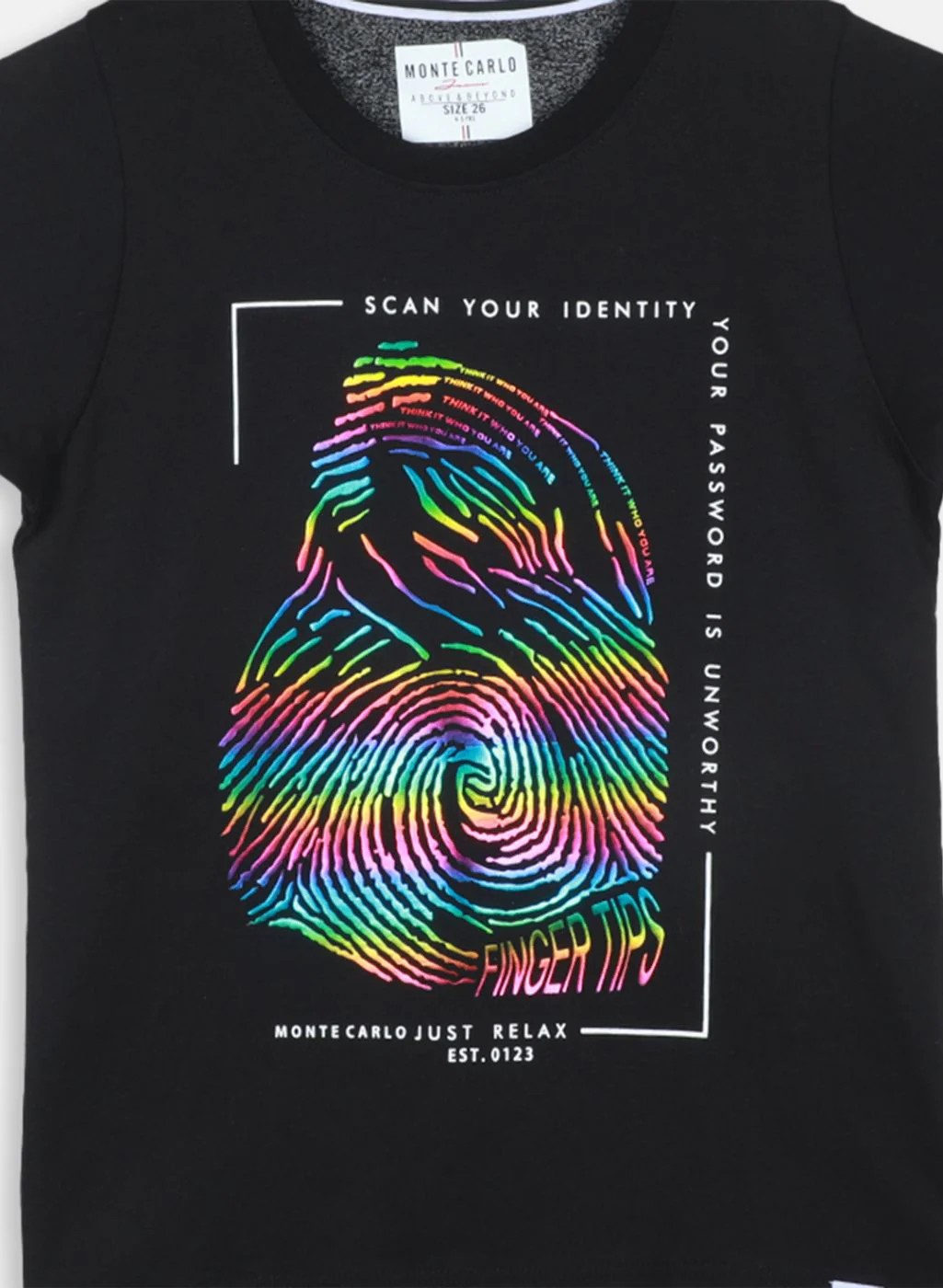Boys Black Printed T-Shirt - Image 3