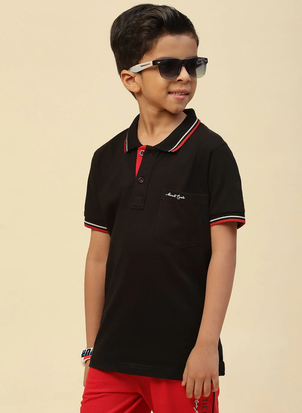 Boys Black Printed T-Shirt - Image 3