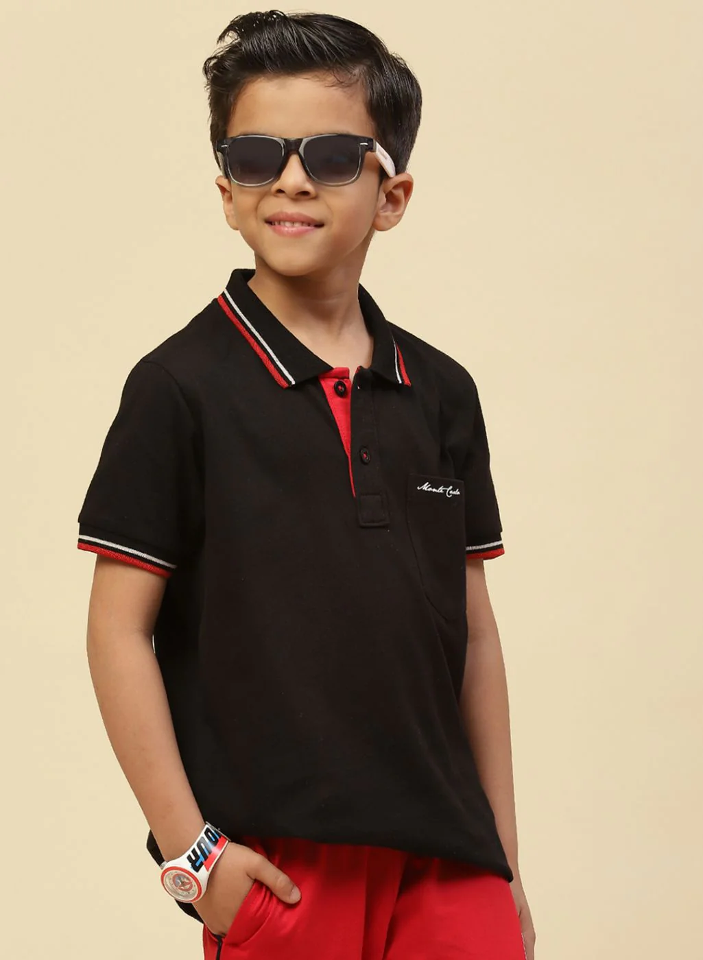 Boys Black Printed T-Shirt - Image 4