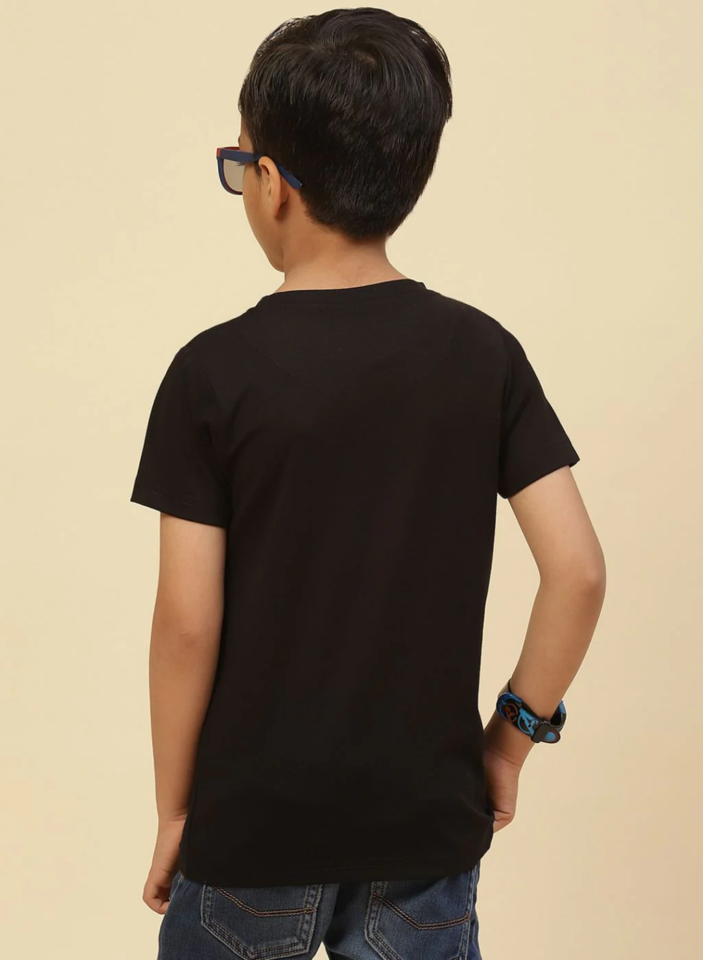 Boys Black Printed T-Shirt - Image 4