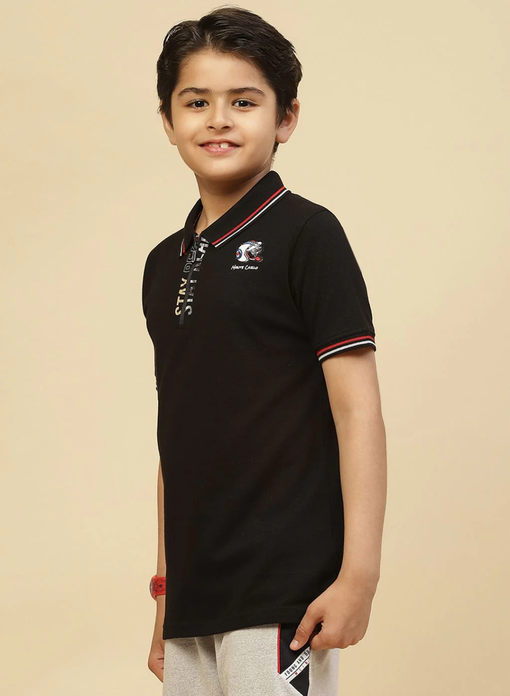 Boys Black Printed T-Shirt - Image 3