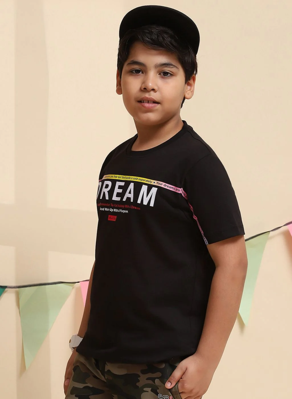 Boys Black Printed T-Shirt - Image 3