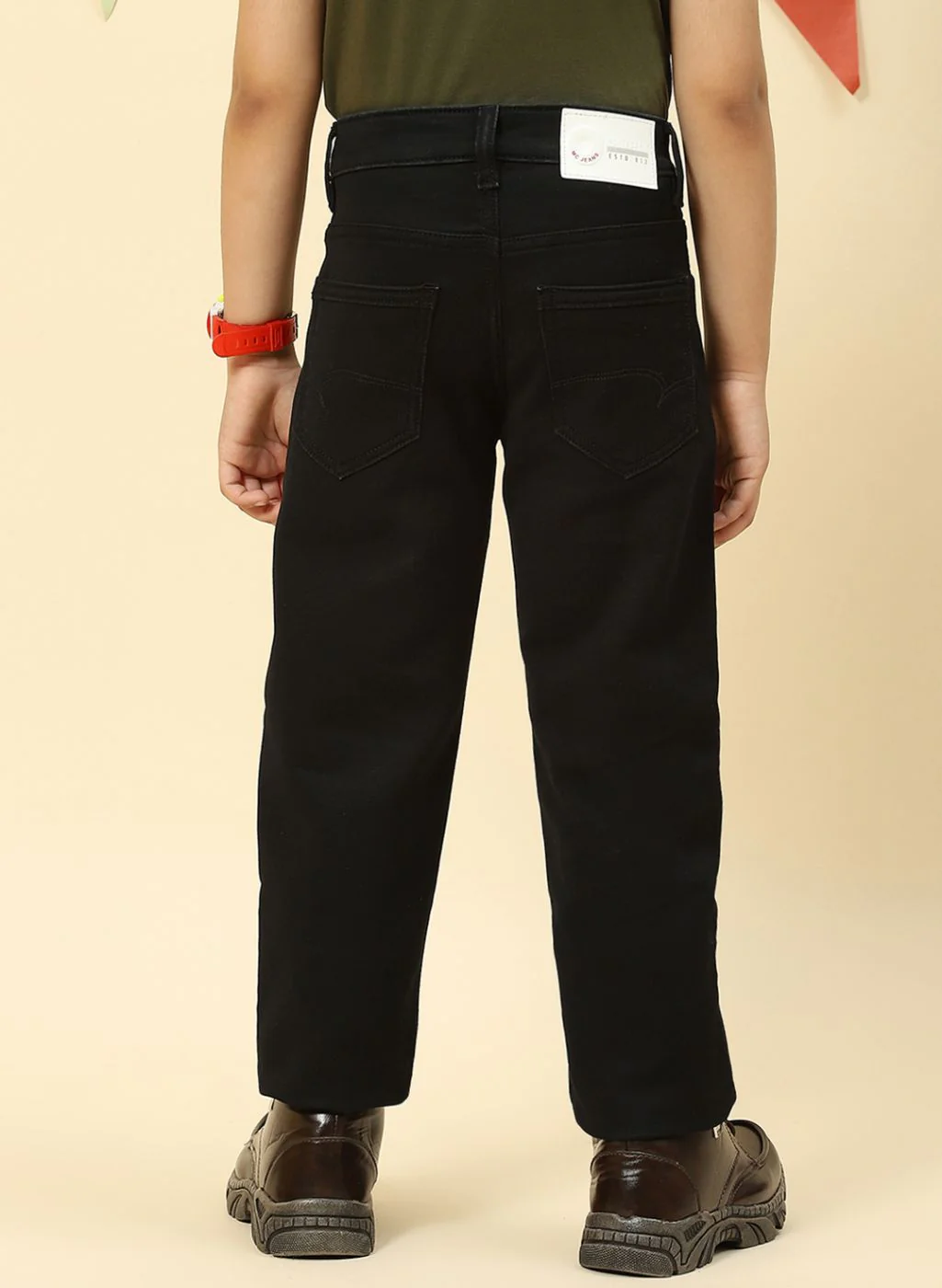 Boys Black Regular Fit Denim - Image 5