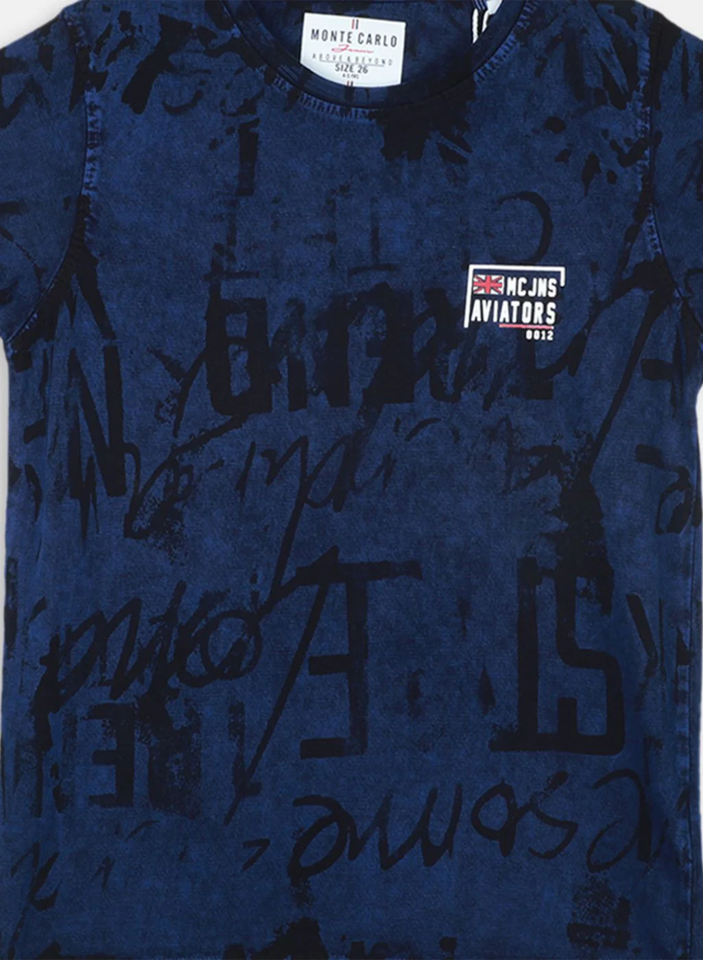 Boys Blue Heavy Wash T-Shirt - Image 3
